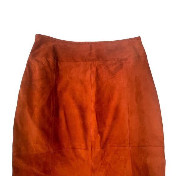 Tamara Mellon Fringed Boho Suede Skirt Burnt Orange 6 $895 - Picture 13 of 16